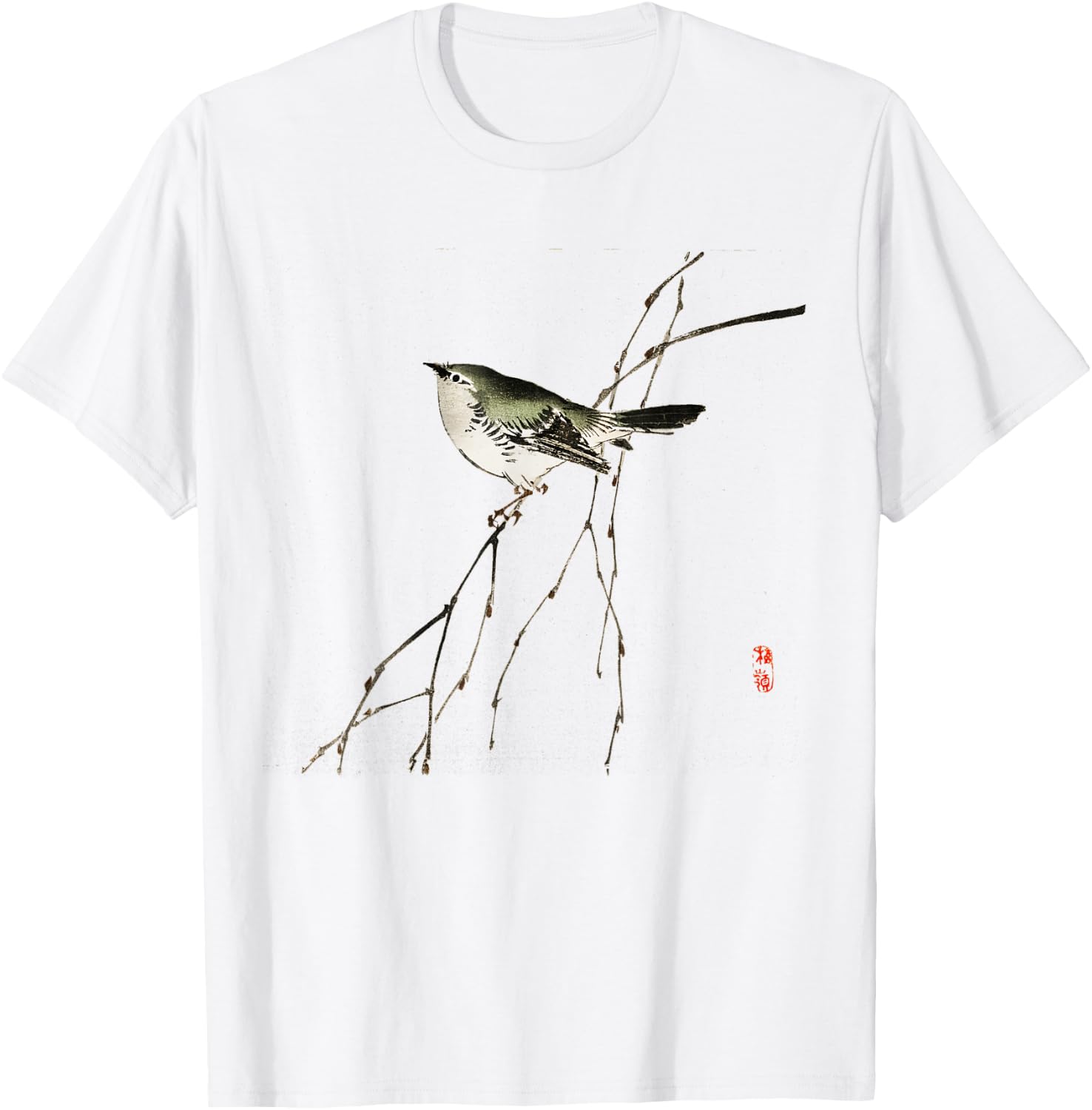 Japanese art Tit design - for bird lovers T-Shirt - T-Shirt | White