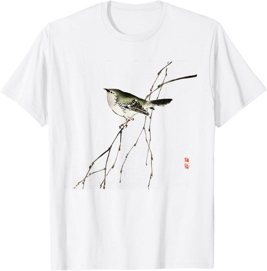 Japanese art Tit design - for bird lovers T-Shirt - T-Shirt | White