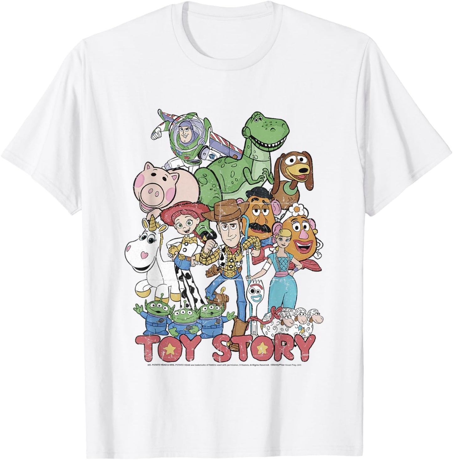 Disney Pixar Toy Story All Stars Distressed Group Shot T-Shirt - T-Shirt | White