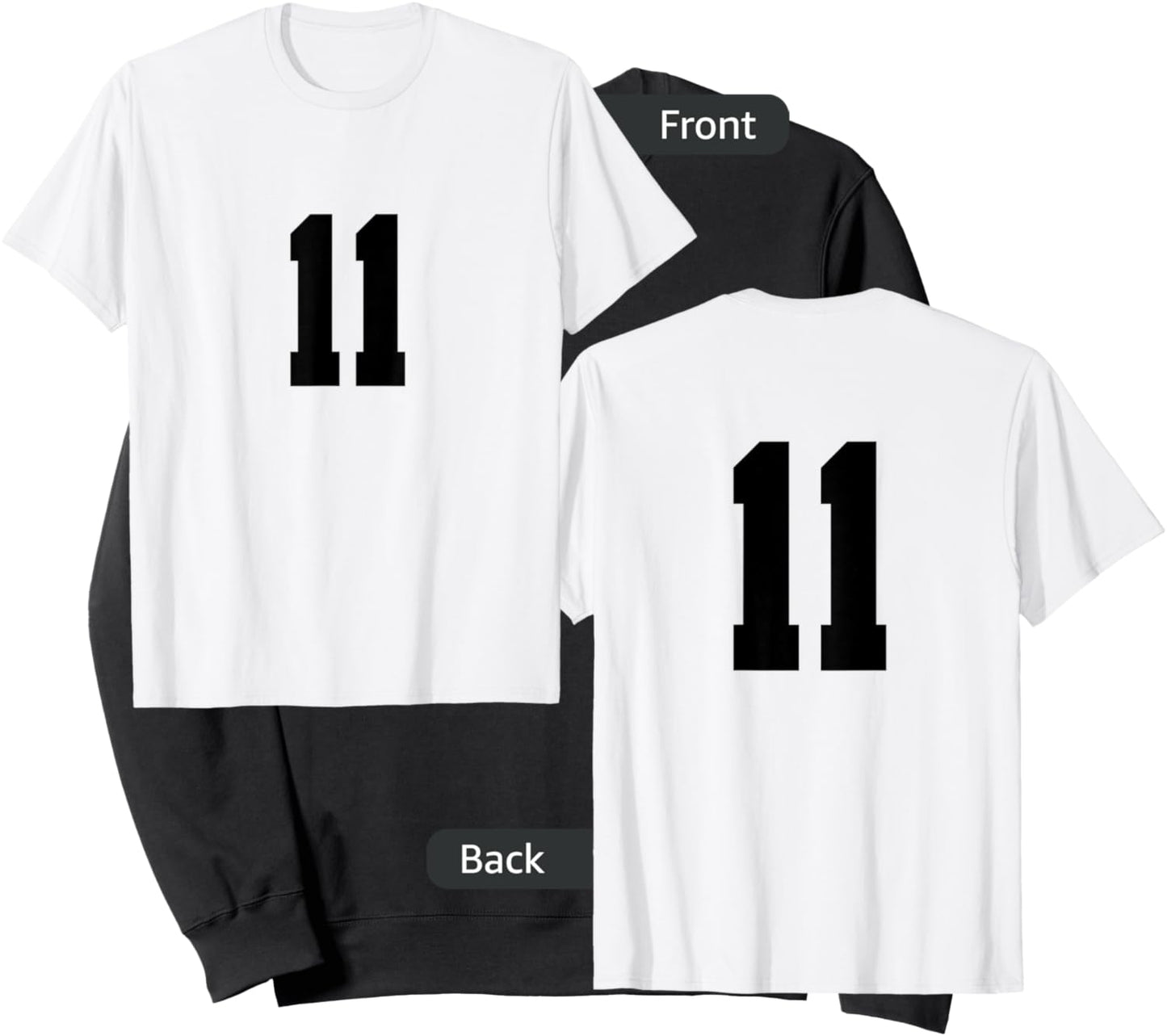 Number 11 ( on Front / Back) Sports Team Jersey Number Sweatshirt - Sweatshirt | Black