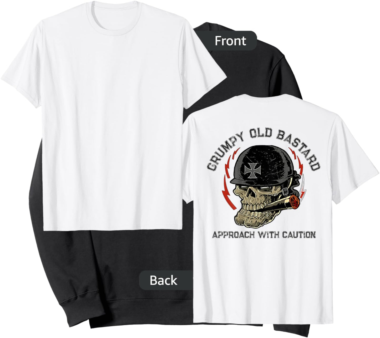 Grumpy Old Bastard Approach With Caution (on back) Sweatshirt - Sweatshirt | Black