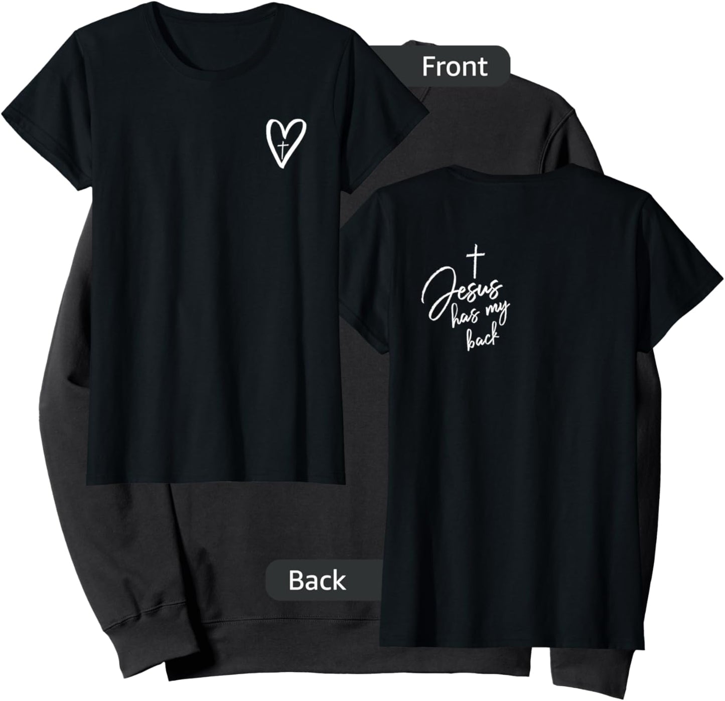 Jesus has my back Christian Mom Jesus Redeemed TWO SIDED Sweatshirt - Sweatshirt | Black