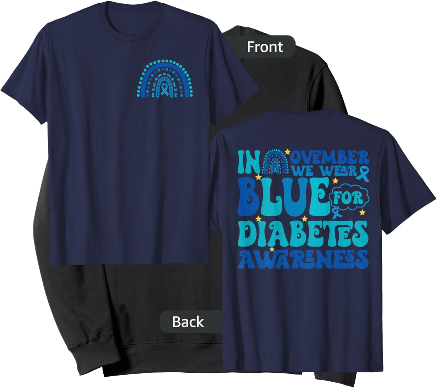Groovy In November We Wear Blue Diabetes Awareness (2sided) Sweatshirt - Sweatshirt | Black