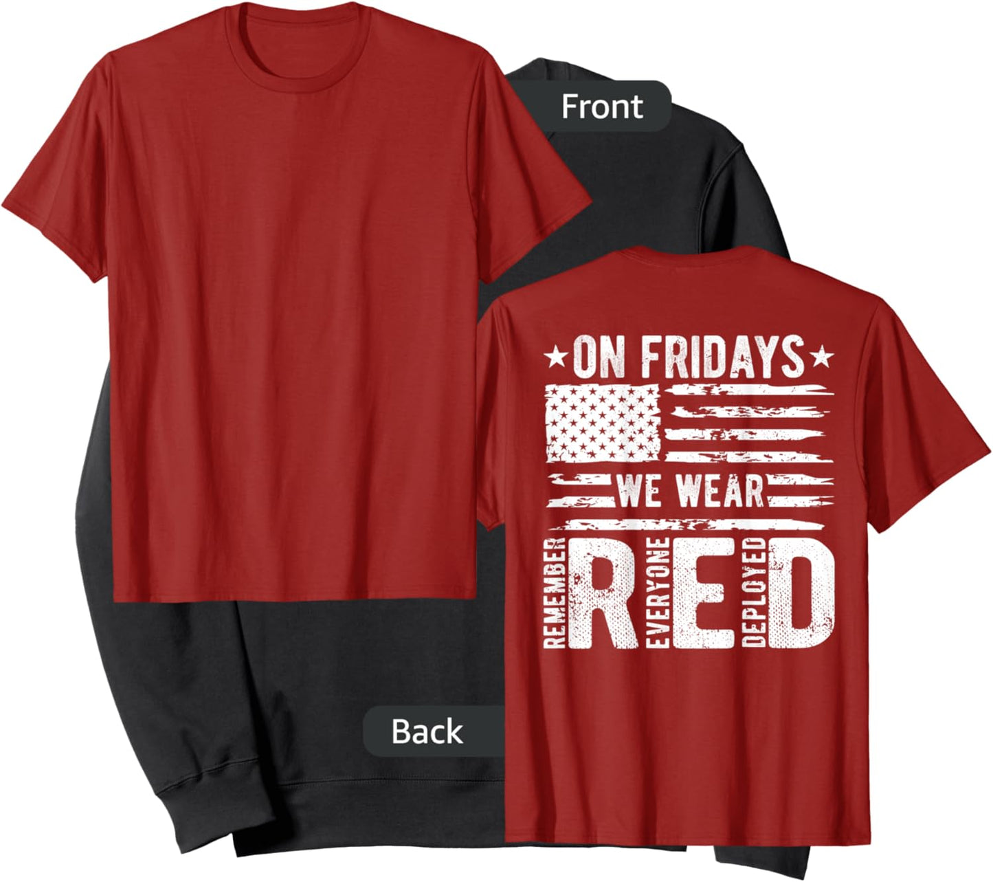 On Fridays We Wear Red Friday American Flag Military Support Men Sweatshirt - Sweatshirt | Black