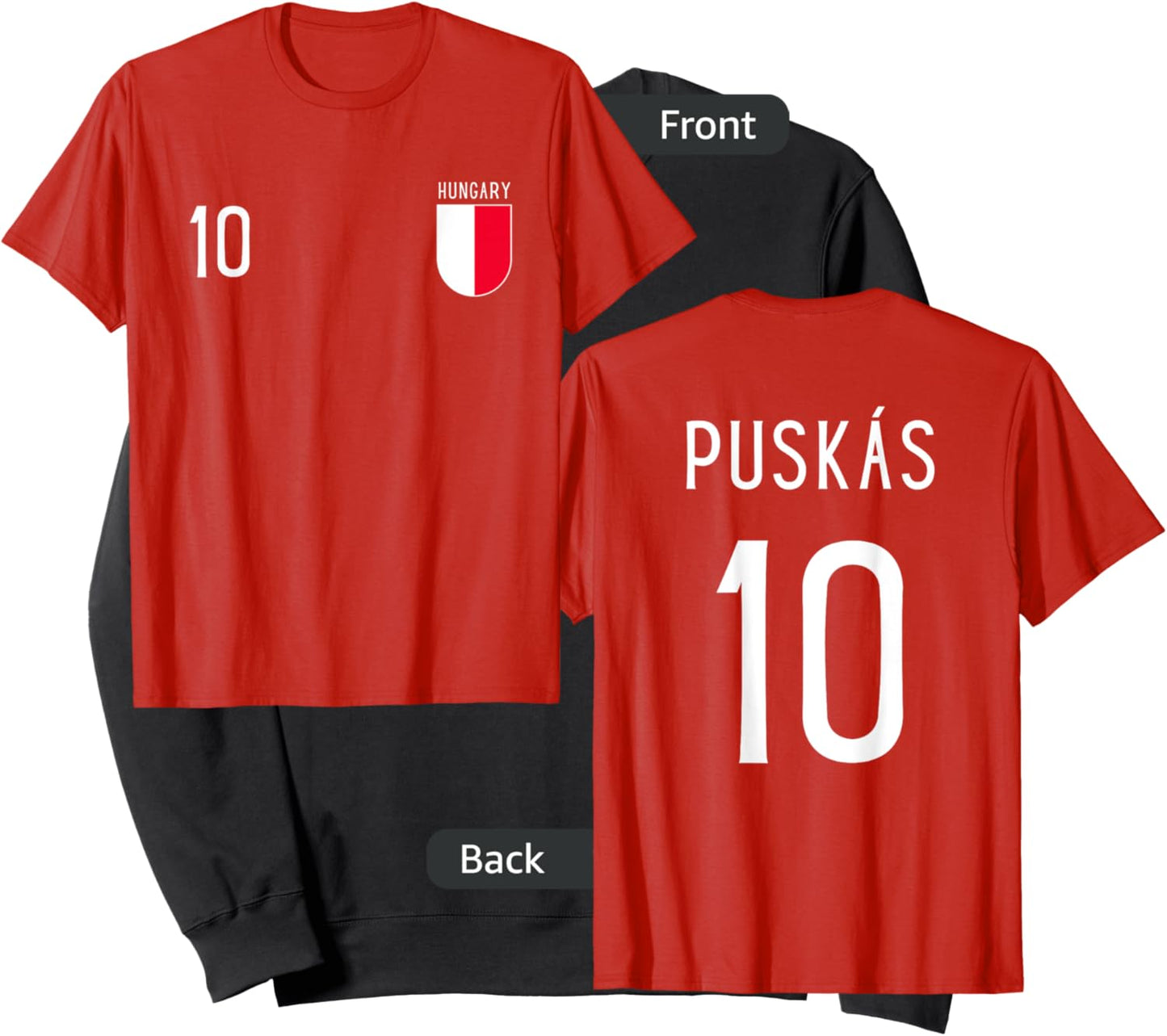 Hungary Number 10 Jersey Football # Ten Hungarian Sweatshirt - Sweatshirt | Black