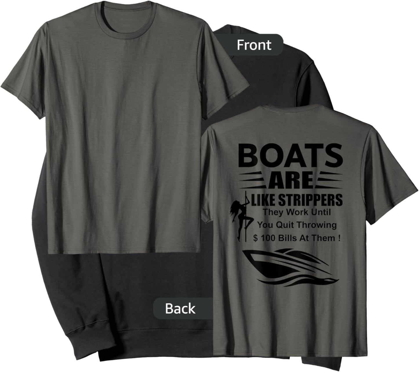 Boats Are Like Strippers In Back Sweatshirt - Sweatshirt | Black