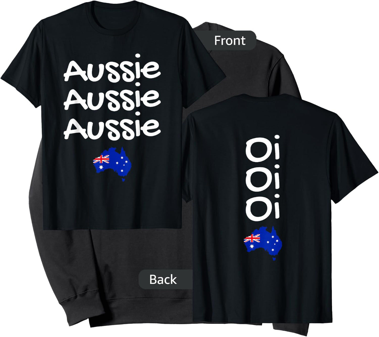 Aussie Aussie Aussie Oi Oi Oi Double Sided Australian Sweatshirt - Sweatshirt | Black