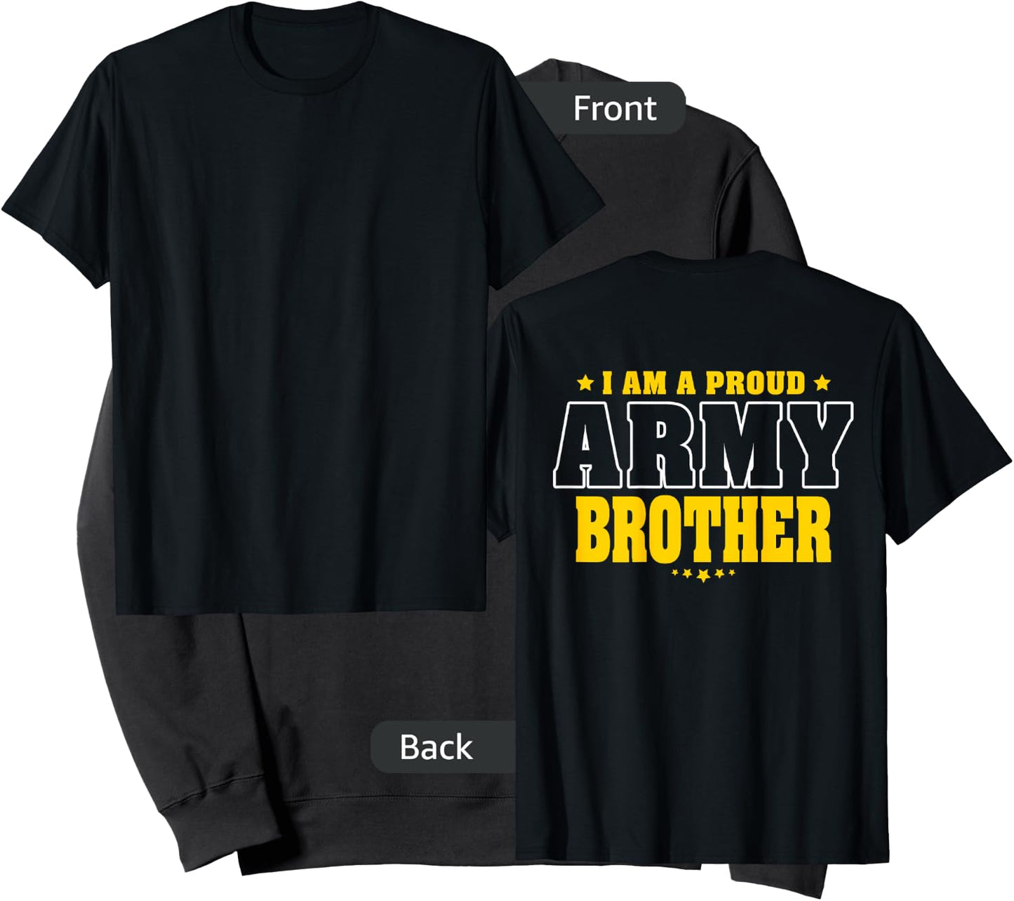 I Am A Proud Army Brother Patriotic Pride Military Sibling Sweatshirt - Sweatshirt | Black