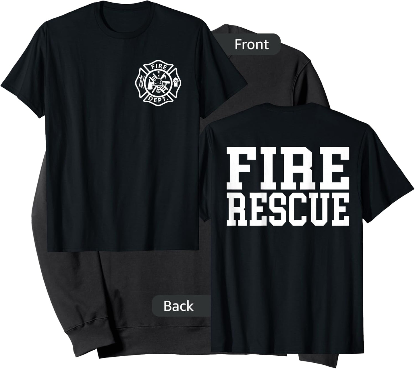 Fire Department Logo Uniform Fireman Symbol Firefighter Gear Sweatshirt - Sweatshirt | Black