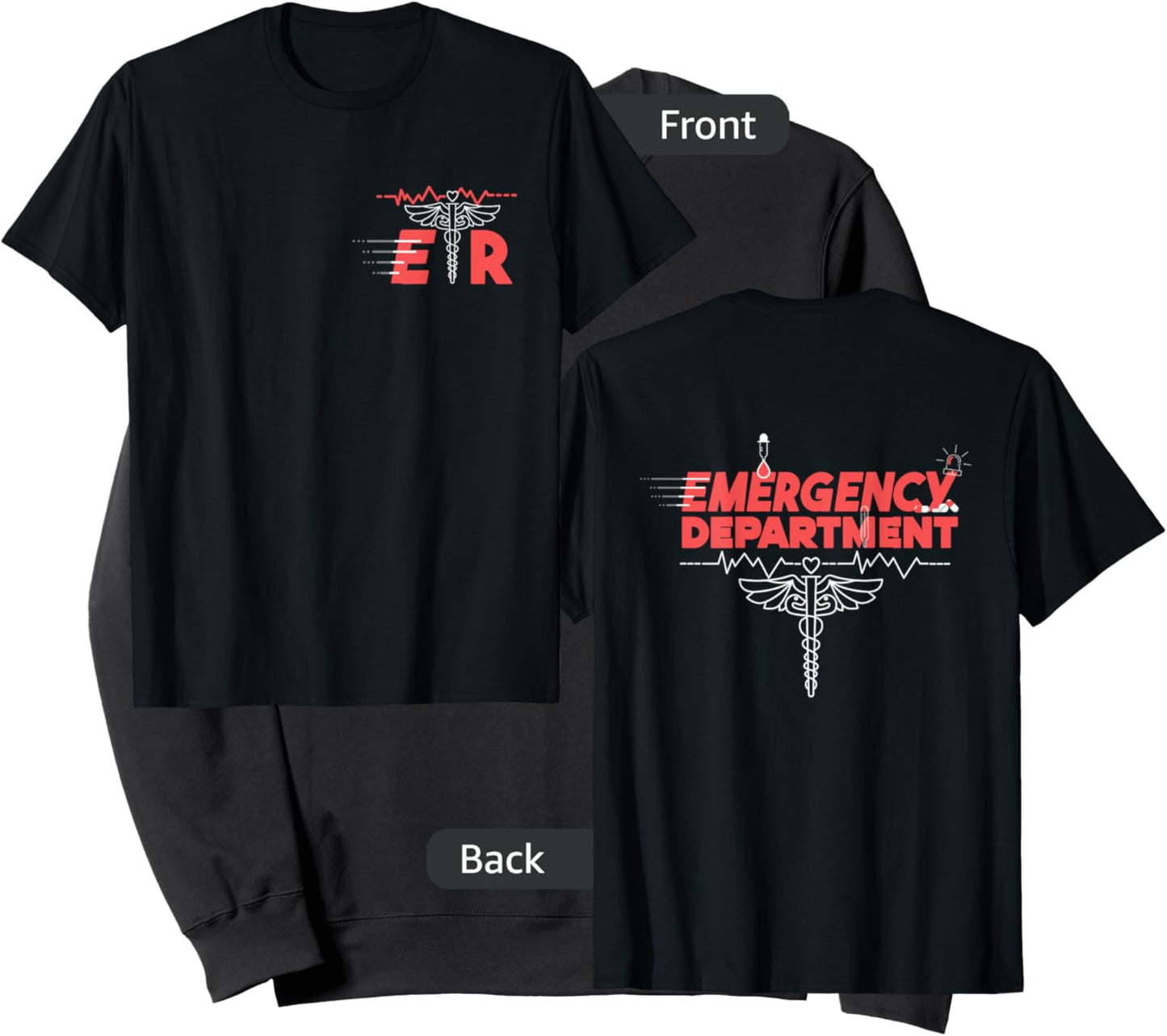 Emergency Department Room ER Nurse front back medical snacks Sweatshirt - Sweatshirt | Black