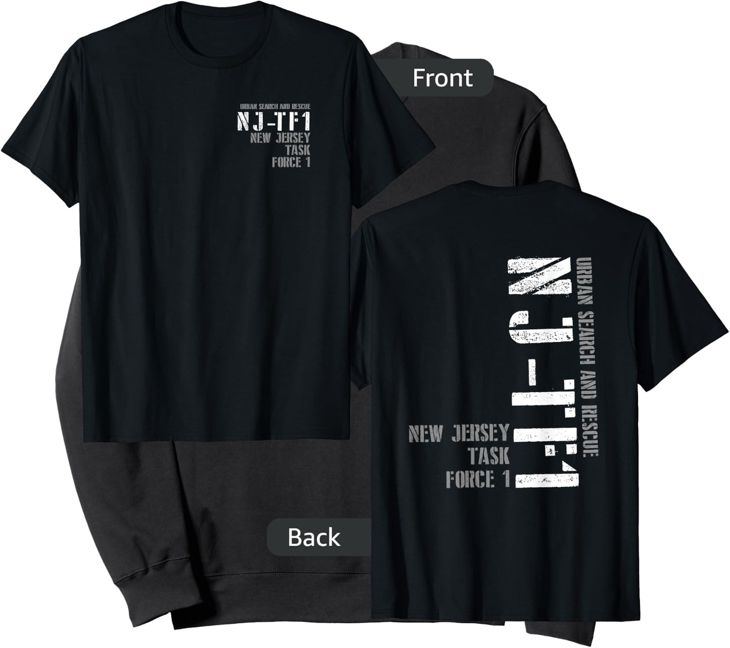 Urban Search & Rescue New Jersey Task Force 1 NJ-TF1 Duty Sweatshirt - Sweatshirt | Black