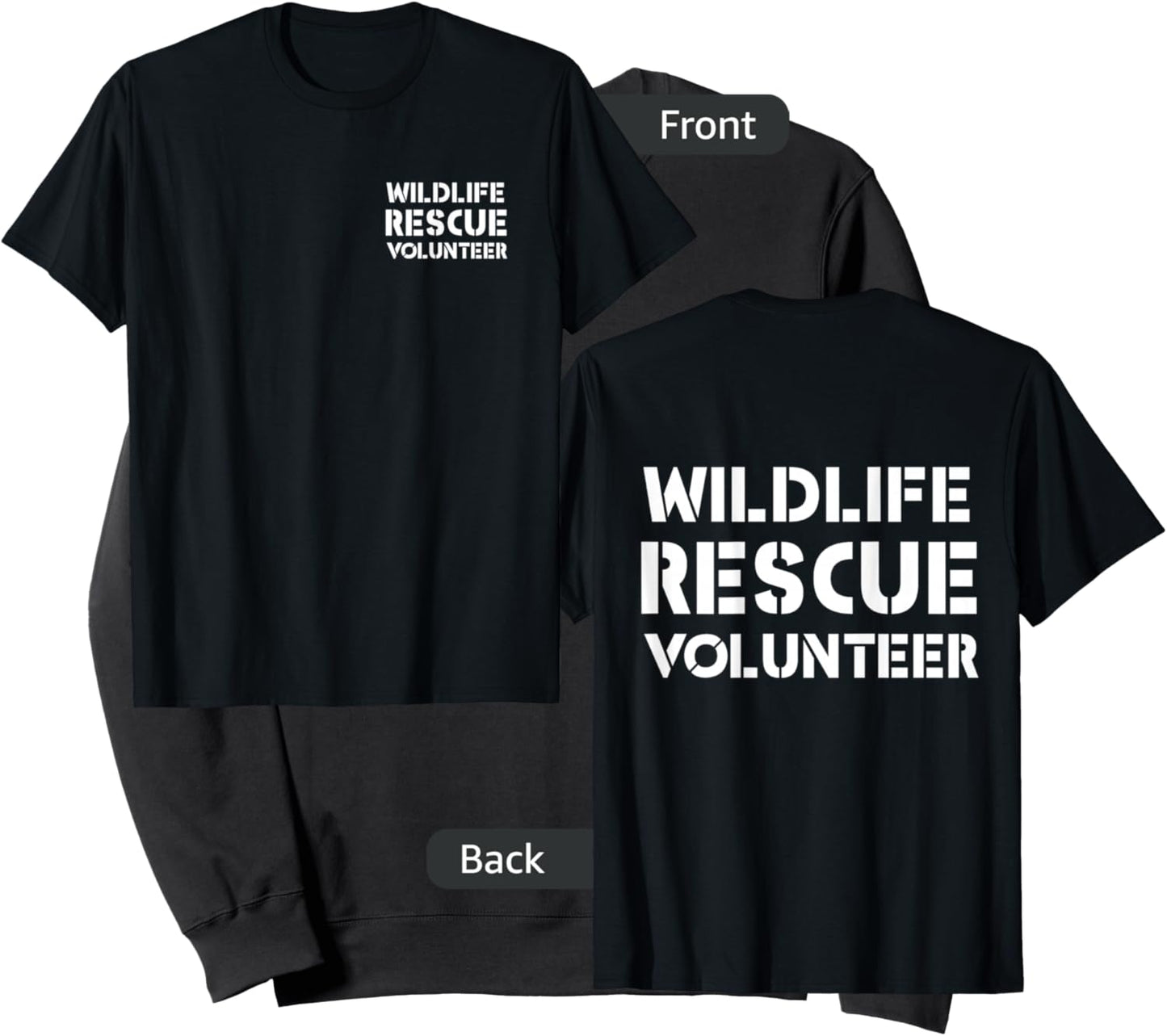 Wildlife Rescue Volunteer Animal Rehabilitation FRONT & BACK Sweatshirt - Sweatshirt | Black