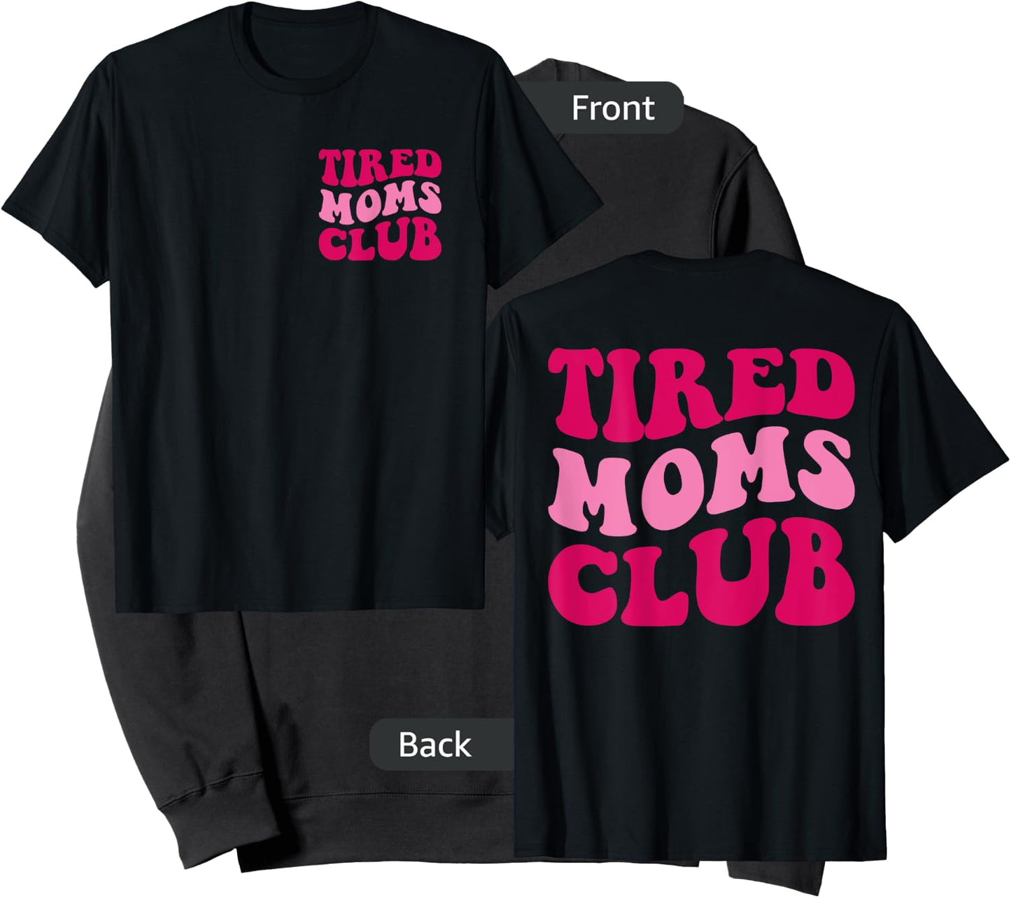 Tired Moms Club Funny Mom Saying Cute Mom Mommy Groovy Sweatshirt - Sweatshirt | Black