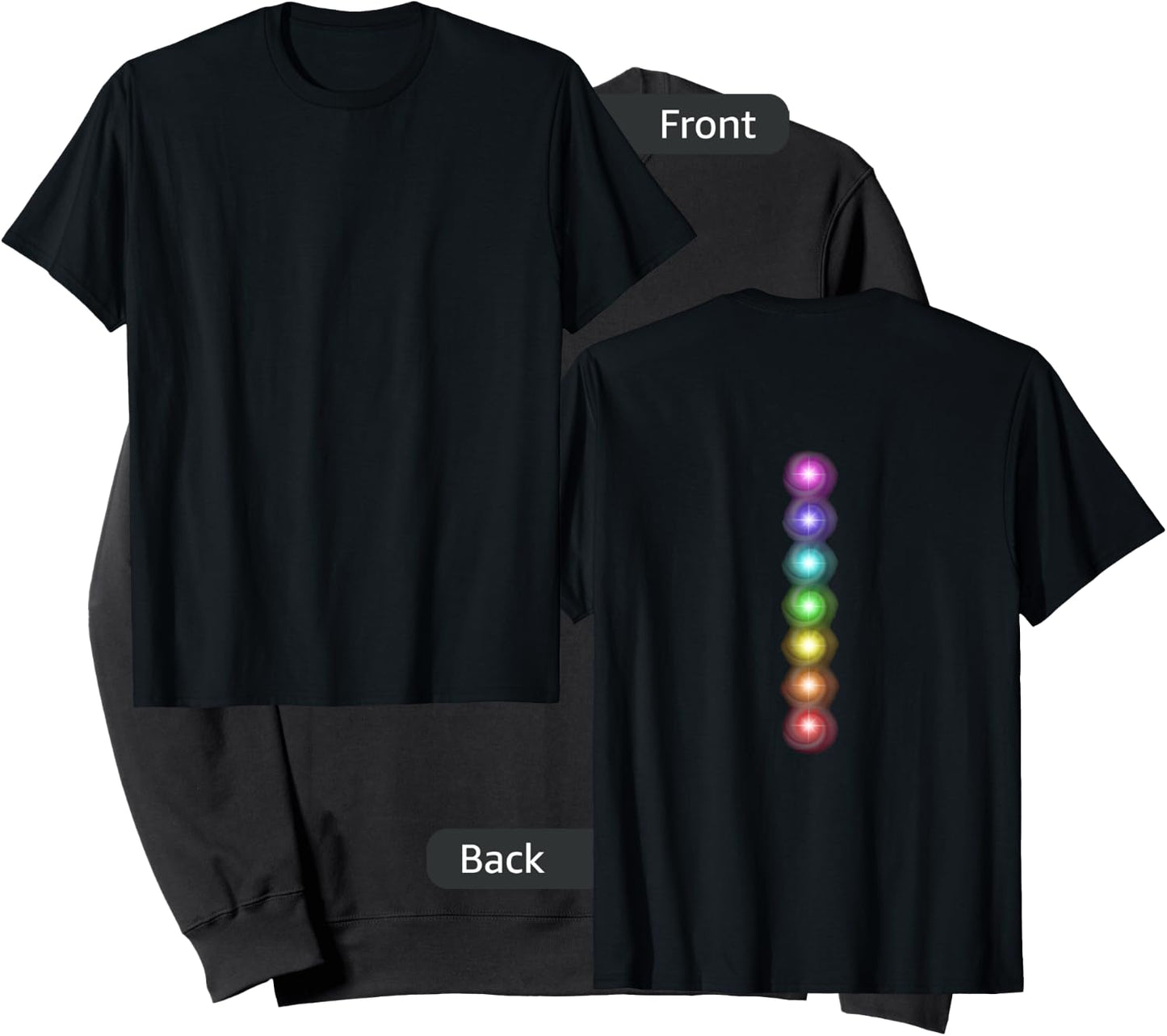 Seven Chakra On Back - Yoga Art - Spiritual Meditation Sweatshirt - Sweatshirt | Black