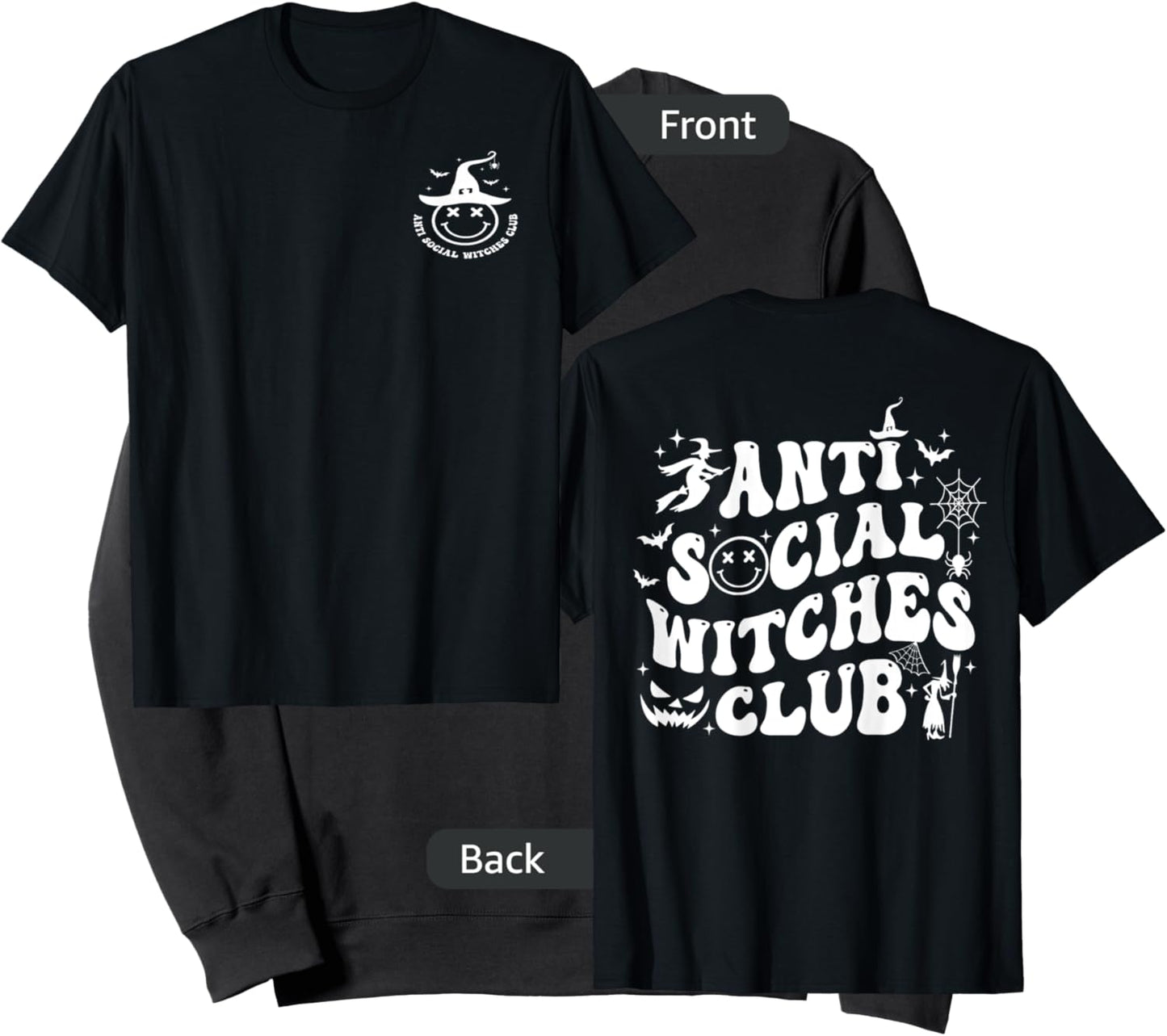 Anti Social Witches Club (2 side) Sweatshirt - Sweatshirt | Black
