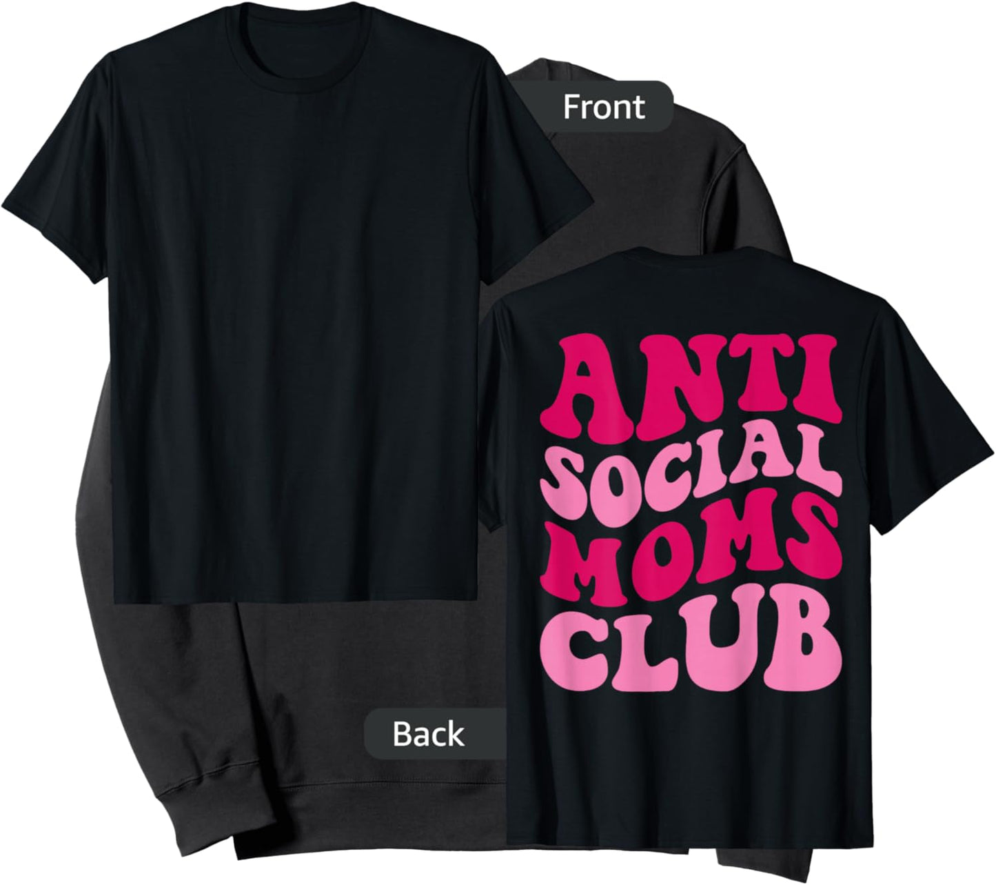 Anti Social Moms Club Funny Mom Saying Women Groovy Apparel Sweatshirt - Sweatshirt | Black