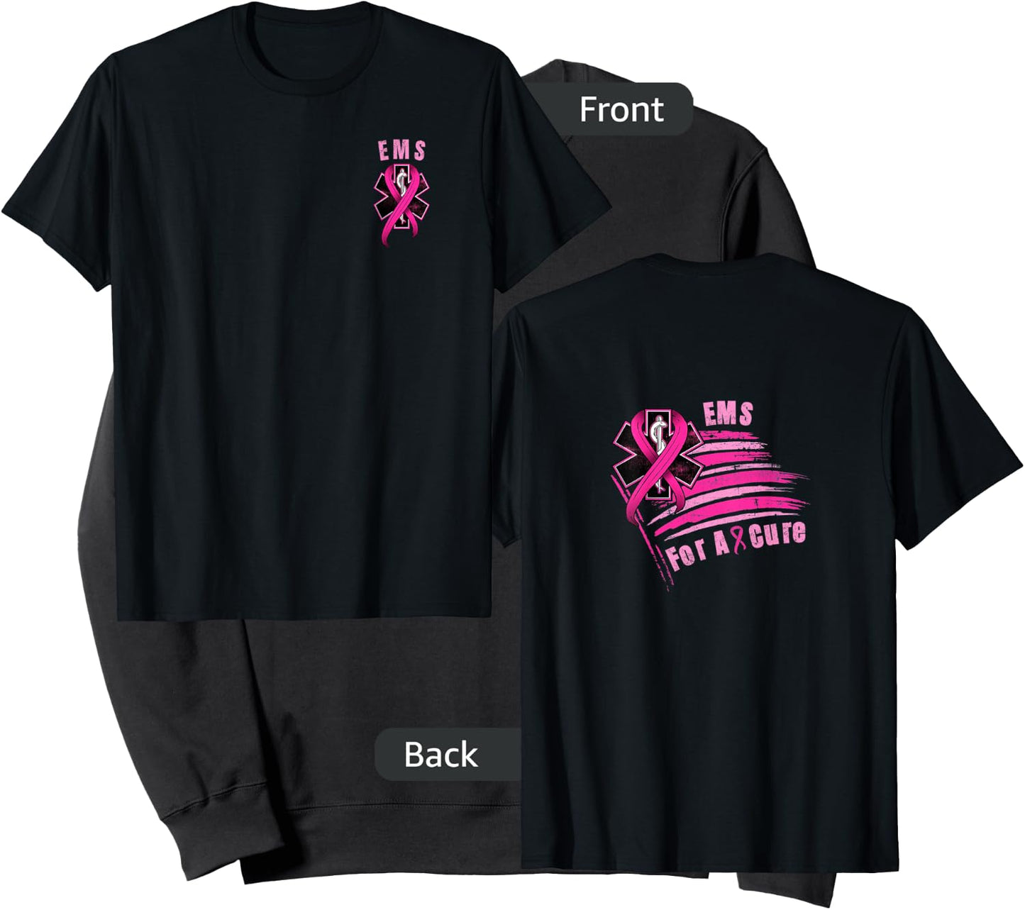 EMS for a cure, breast cancer awareness Sweatshirt - Sweatshirt | Black