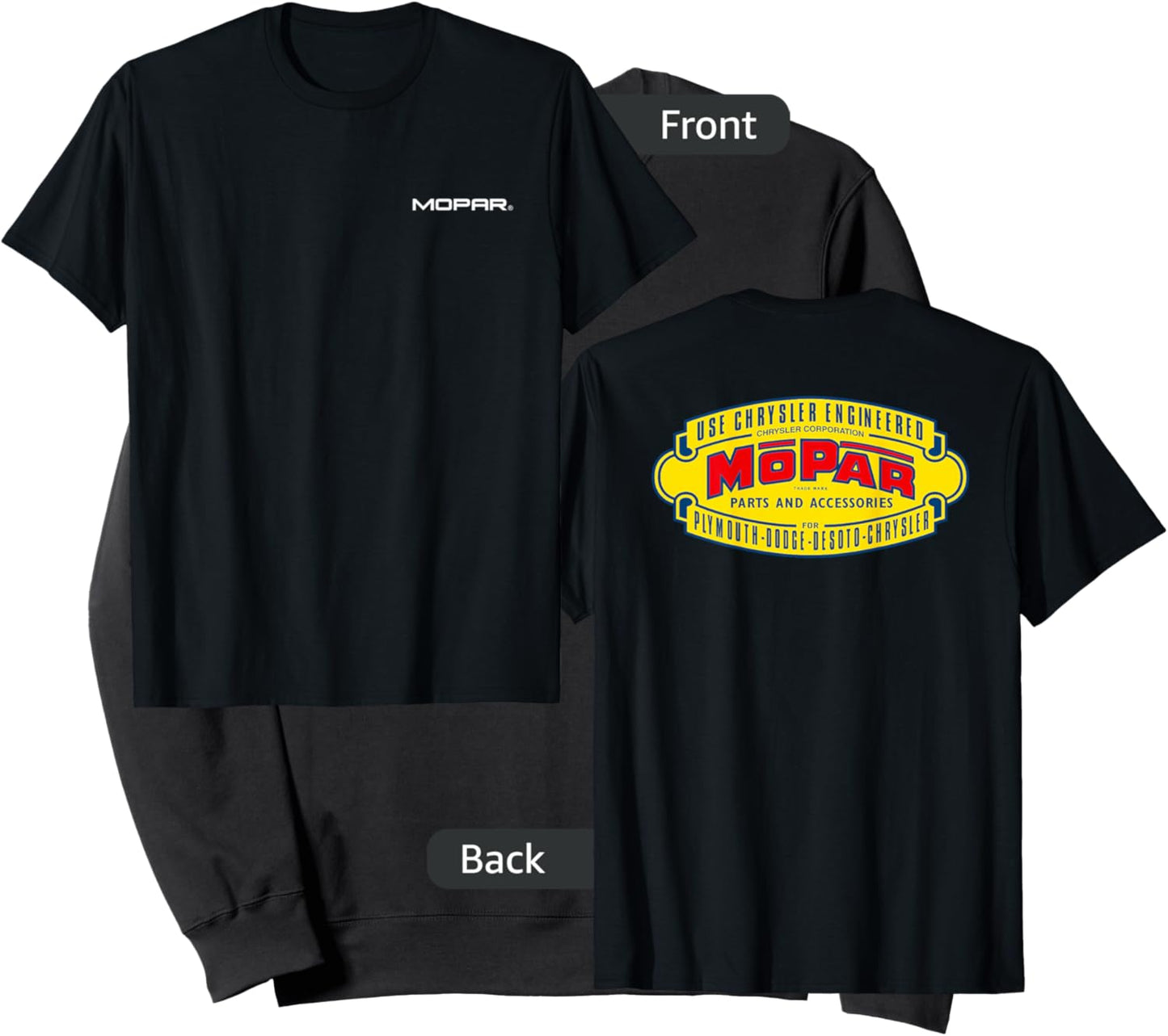 Mopar Vintage 1937-1947 Logo (Front/Back Print) Sweatshirt - Sweatshirt | Black