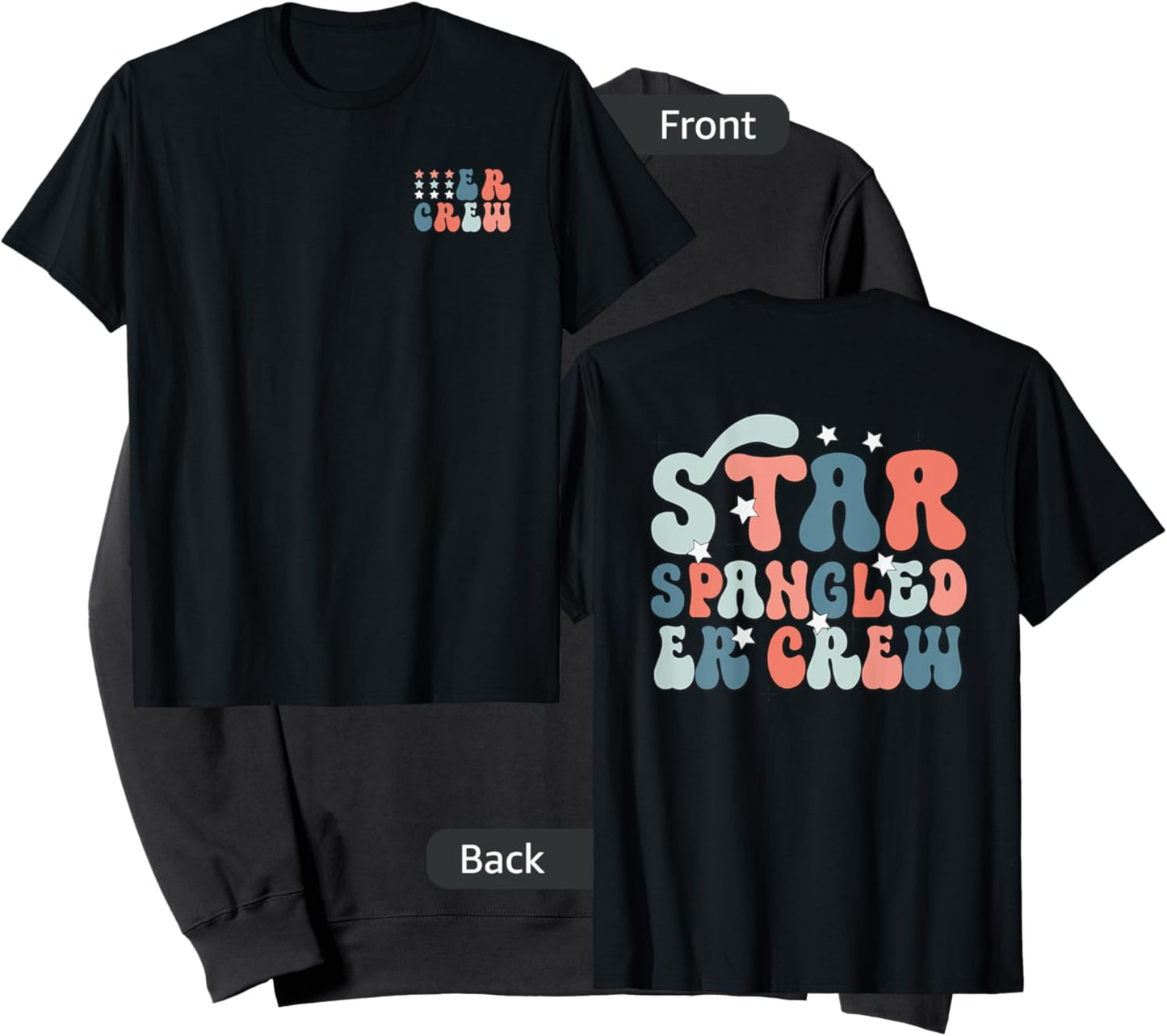 ER Nurse 4th of July Red White Blue ER Ed Crew Sweatshirt - Sweatshirt | Black