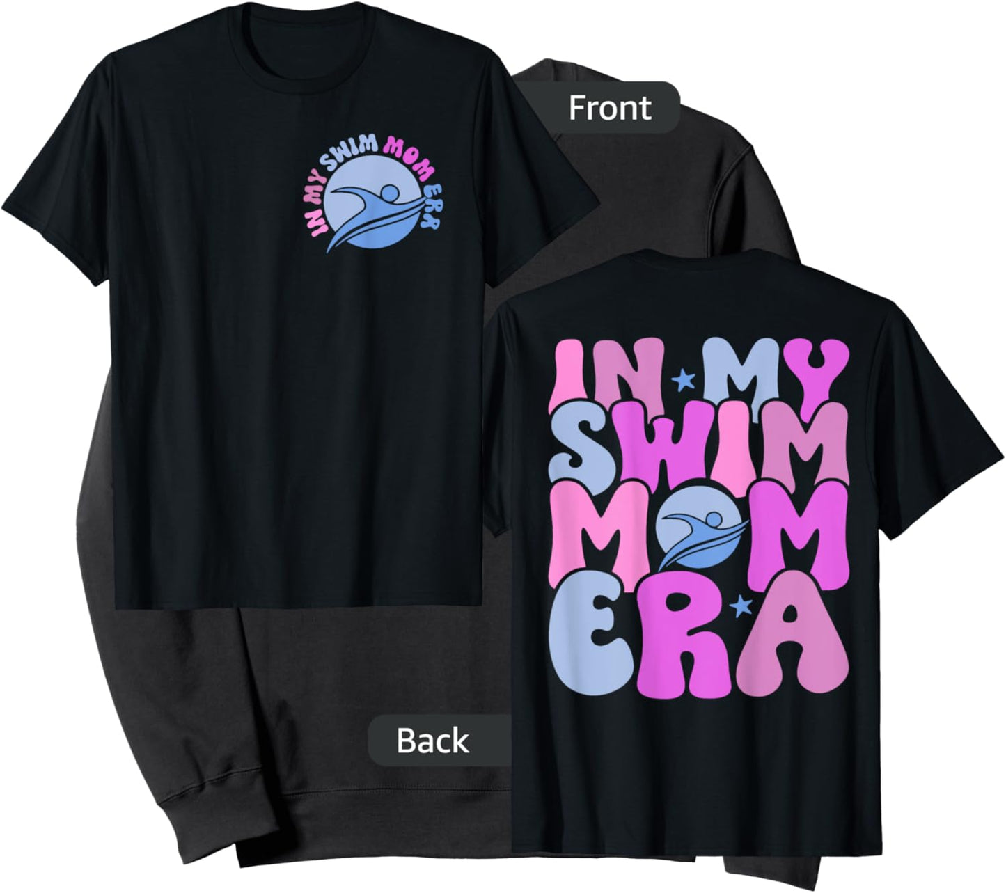 In My Swim Mom Era Swim Team Mom Swimmer Mom (Pocket & Back) Sweatshirt - Sweatshirt | Black