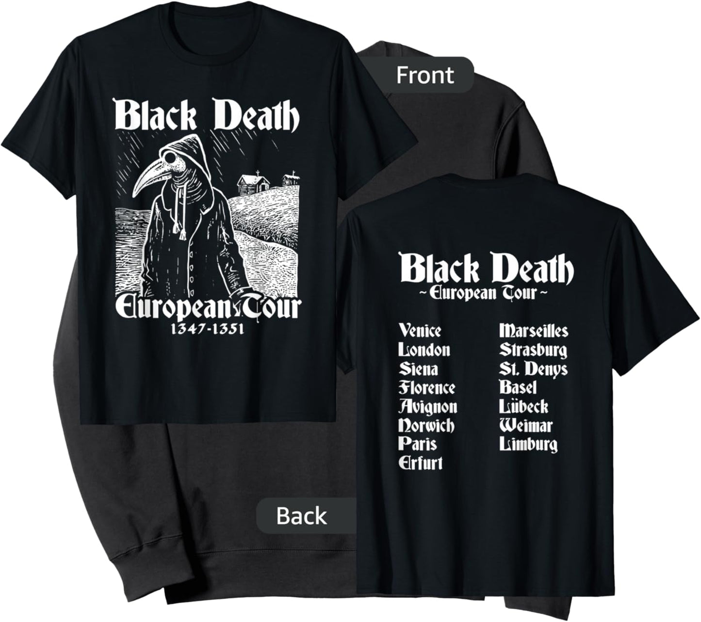 Black Death Bubonic Plague European Tour Goth Plague Doctor Sweatshirt - Sweatshirt | Black