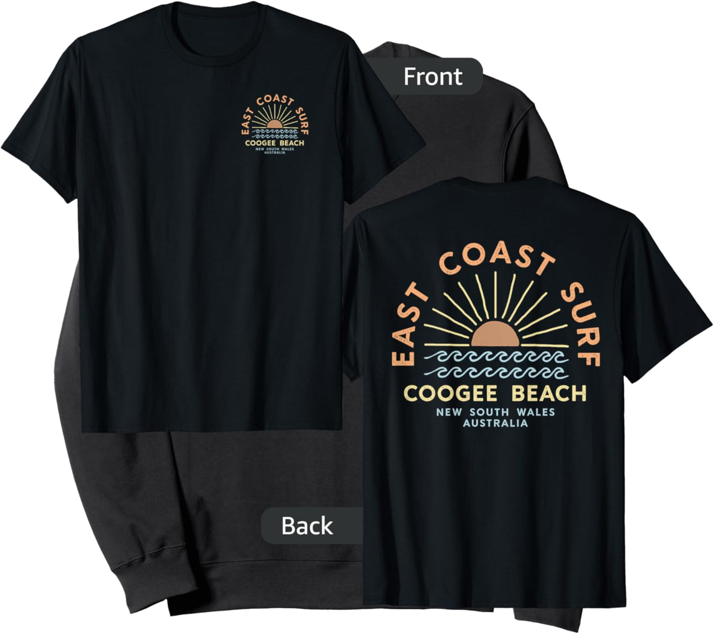 Coogee Beach Australia Souvenir 2-sided Sweatshirt - Sweatshirt | Black
