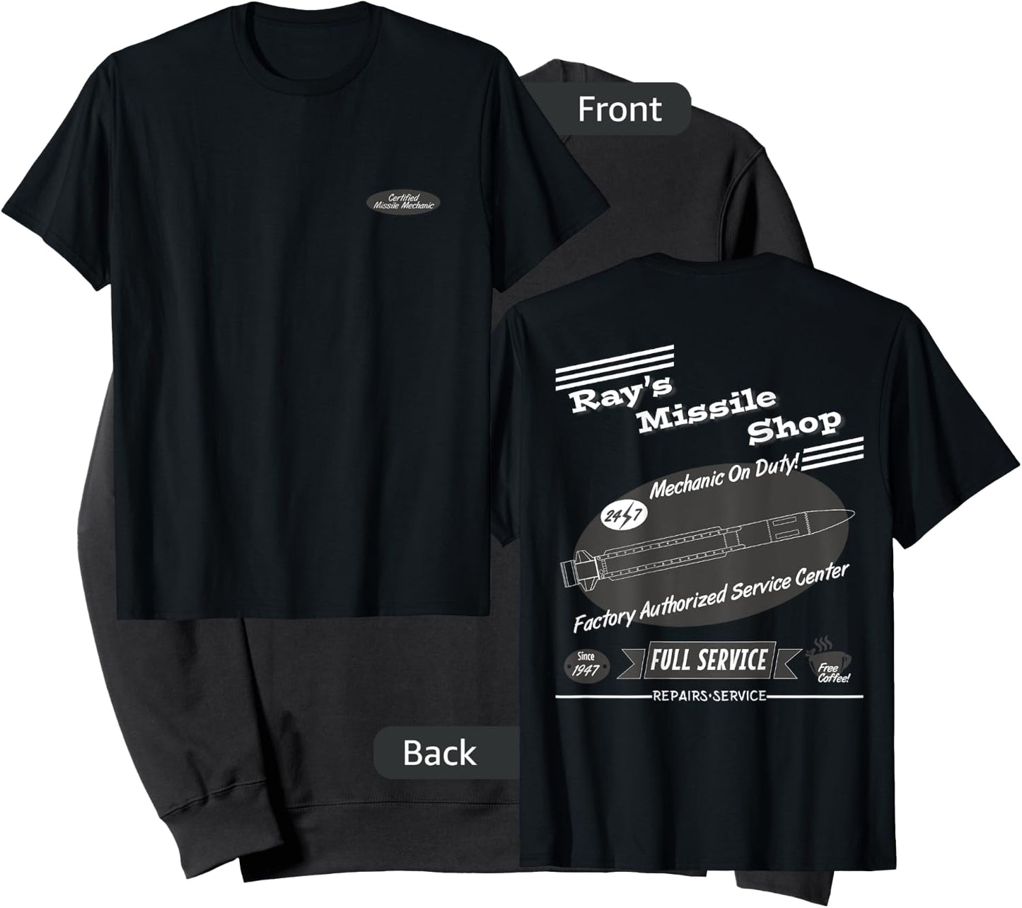 Ray's Missile Shop Certified Missile Mechanic Black, White Sweatshirt - Sweatshirt | Black