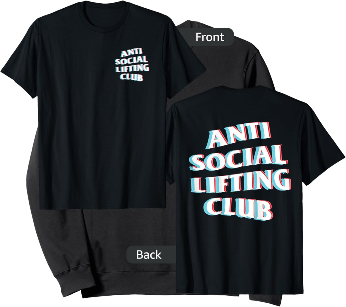 Anti Social Lifting Club: Focus Trippy Blurry (Front + Back) Sweatshirt - Sweatshirt | Black