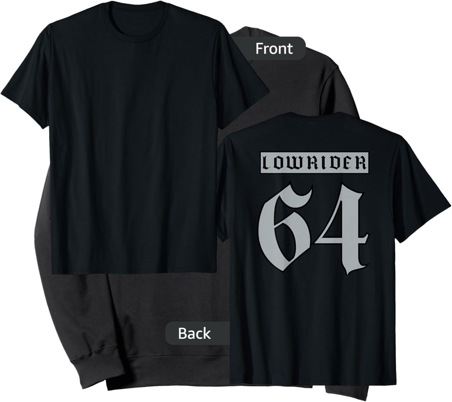 Lowrider 64 Jersey (Back) Classic Low Rider car Chicano Art Sweatshirt - Sweatshirt | Black