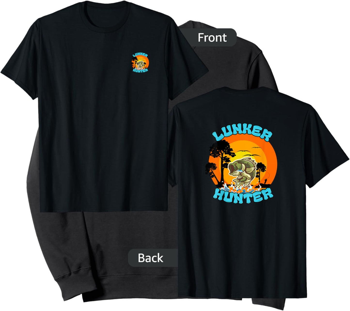 Bass Fishing Lunker Hunter Fisherman Sweatshirt - Sweatshirt | Black