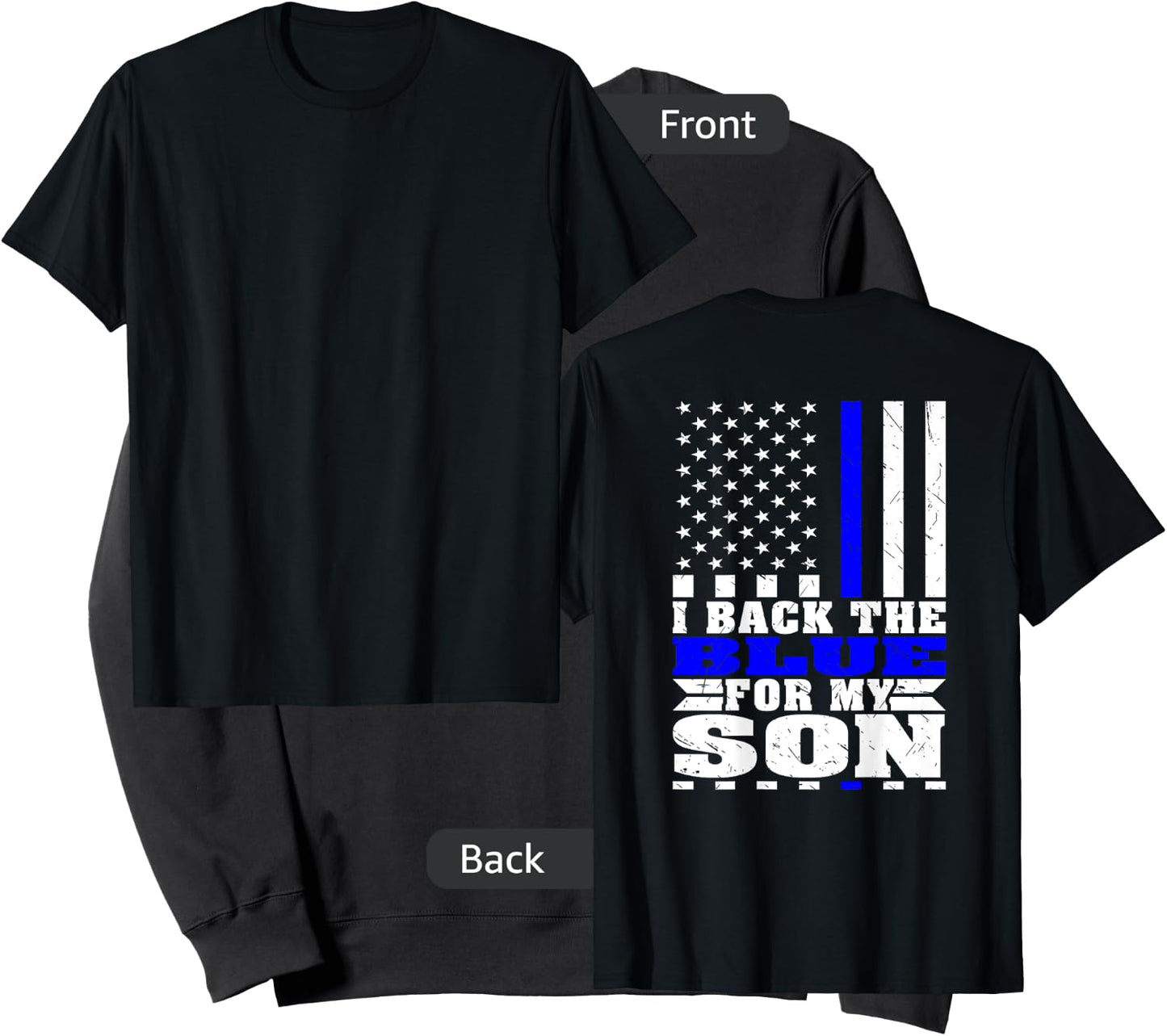 I Back The Blue For My Son Proud Police Mom Dad Cop's Parent Sweatshirt - Sweatshirt | Black
