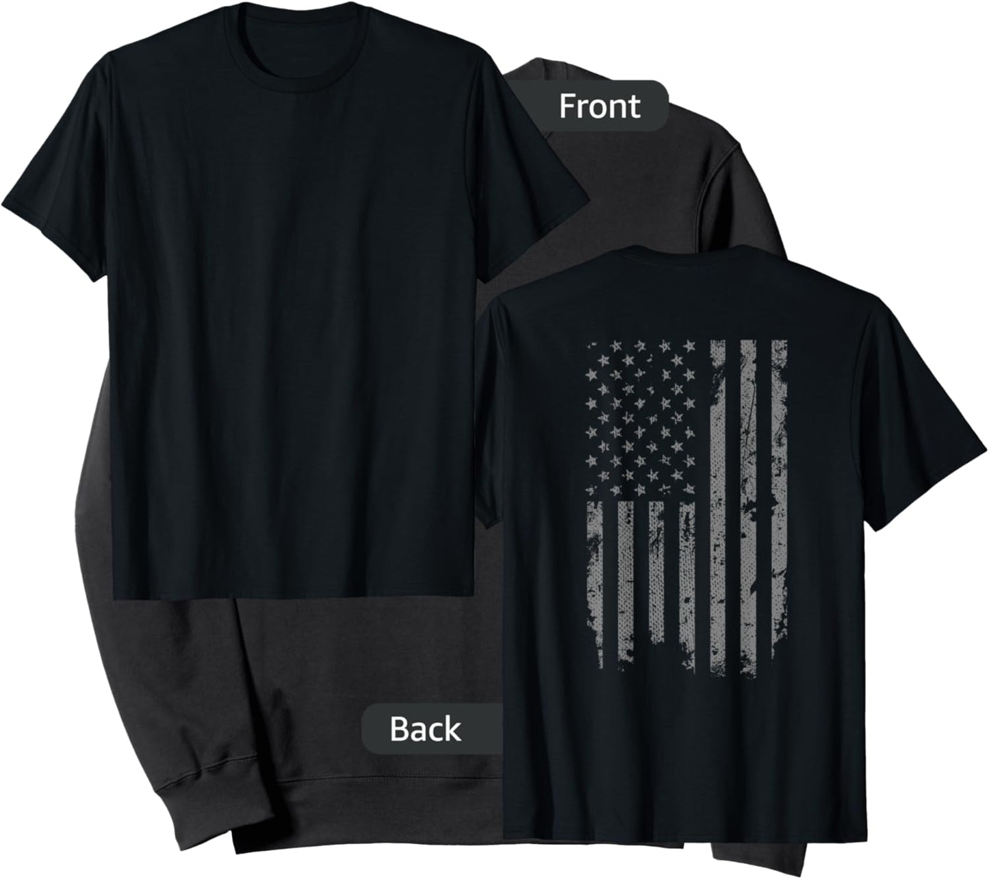 Vintage Distressed American Flag Sweatshirt - Sweatshirt | Black