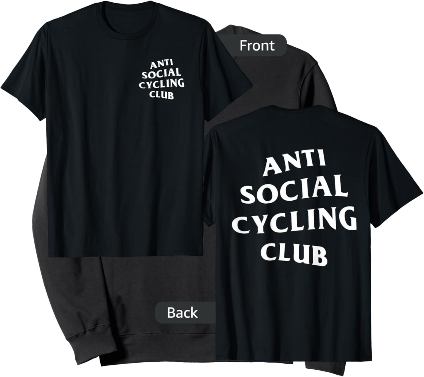Anti Social Cycling Club: White Logo (Front + Back) Sweatshirt - Sweatshirt | Black