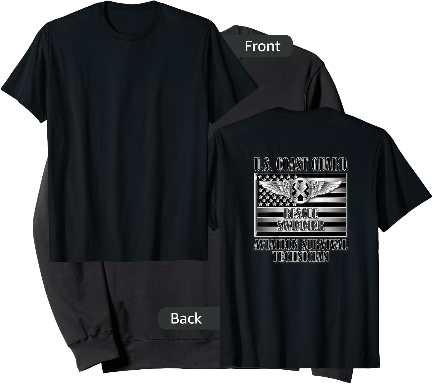 Coast Guard Rescue Swimmer (Back Design) Sweatshirt - Sweatshirt | Black