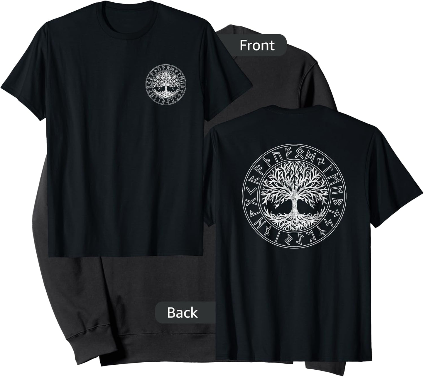 Tree of Life, Rune Circle, Celtic Tree of Life, Viking Sweatshirt - Sweatshirt | Black