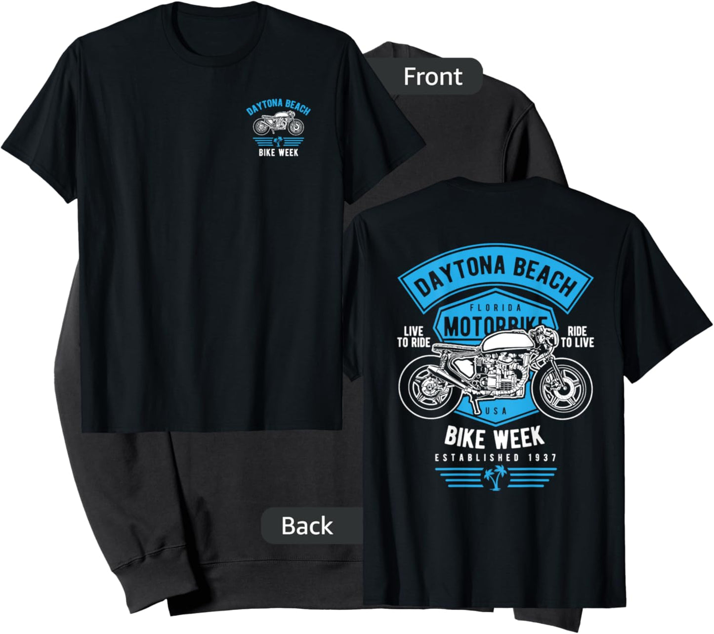Daytona Beach Bike Week Retro Motorcycle Design Men Women Kids Sweatshirt - Sweatshirt | Black