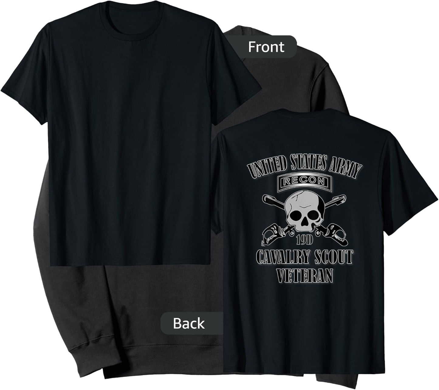 U.S. Army Cavalry Scout Veteran (Back Design) Sweatshirt - Sweatshirt | Black
