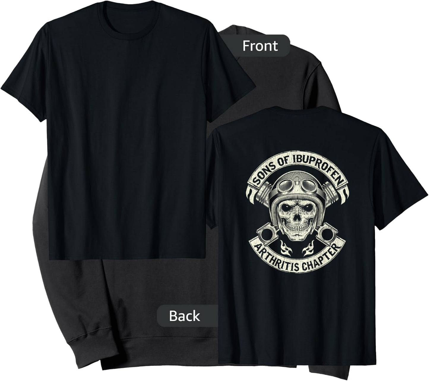 BACK PRINT Vintage Son of Ibuprofen Funny Biker Sweatshirt - Sweatshirt | Black