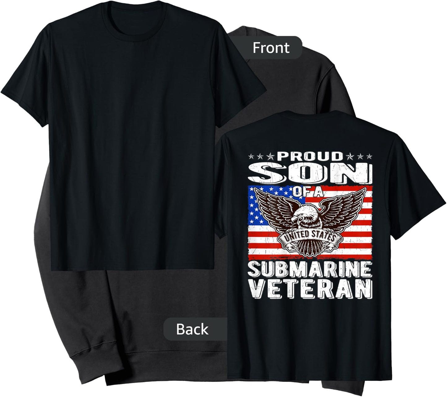 Proud Son Of US Submarine Veteran Patriotic Military Family Kids Men Sweatshirt - Sweatshirt | Black