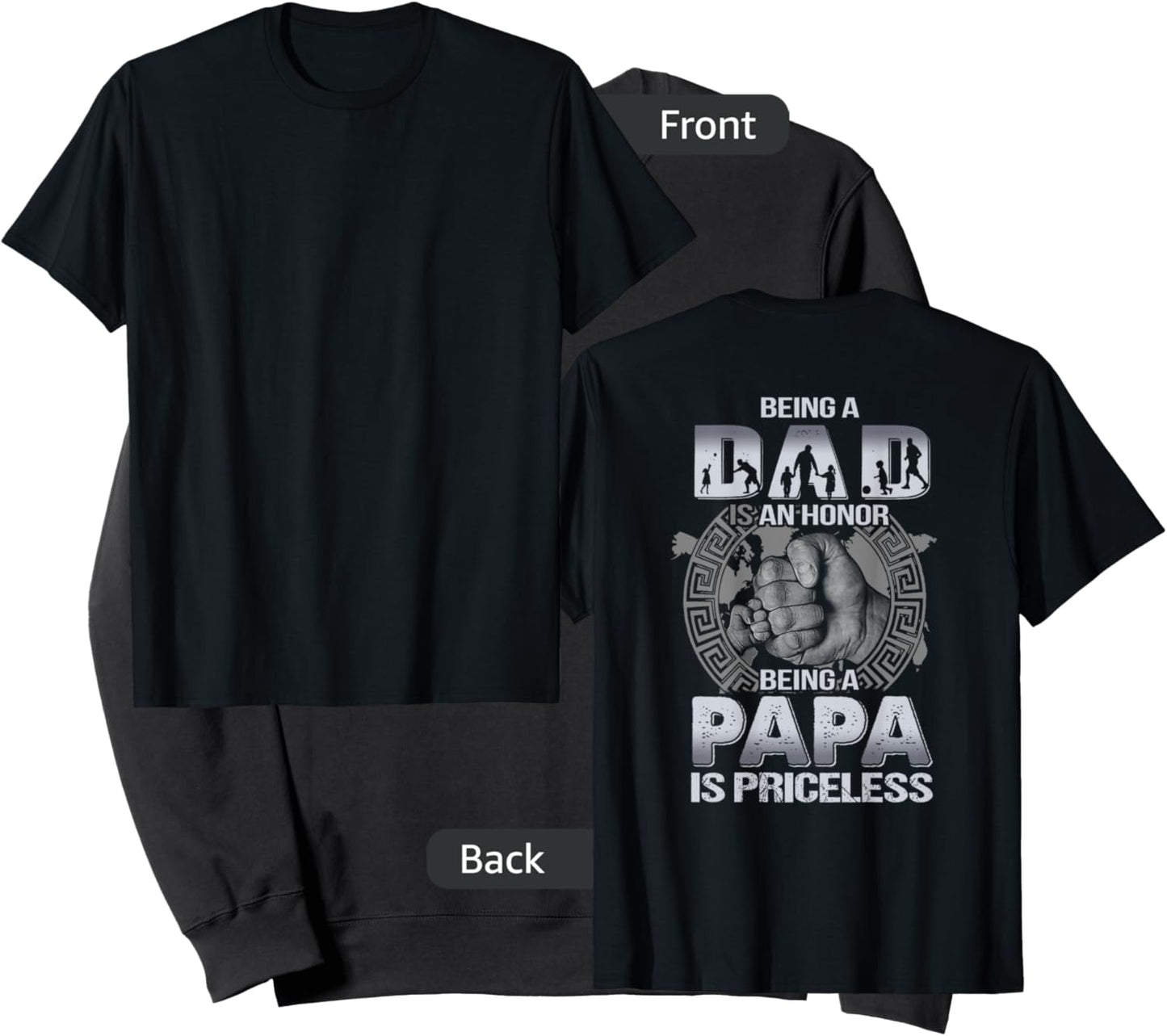 Being a dad is an honor being a papa is priceless ON BACK Sweatshirt - Sweatshirt | Black