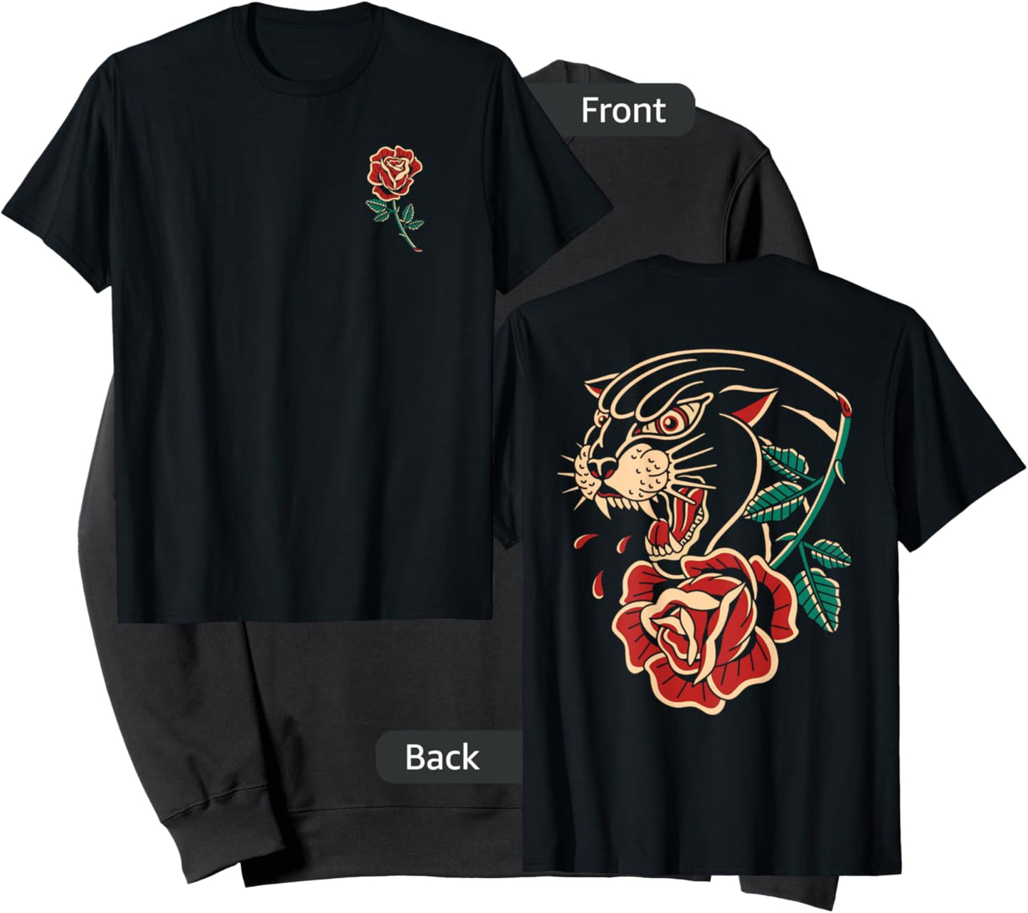 Panther Rose Traditional Tattoo Artist Tattoo Ink Old School Sweatshirt - Sweatshirt | Black