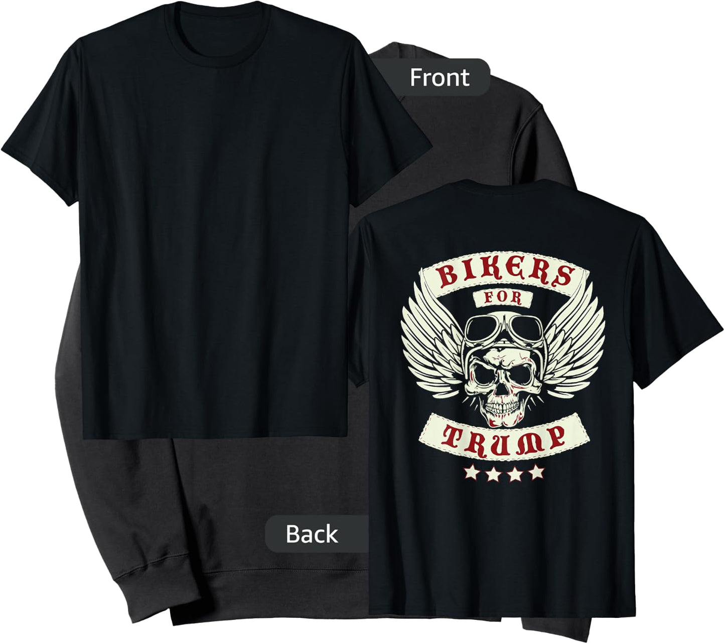 Bikers For Trump | Motorcycle Trump (Design on Back) Sweatshirt - Sweatshirt | Black