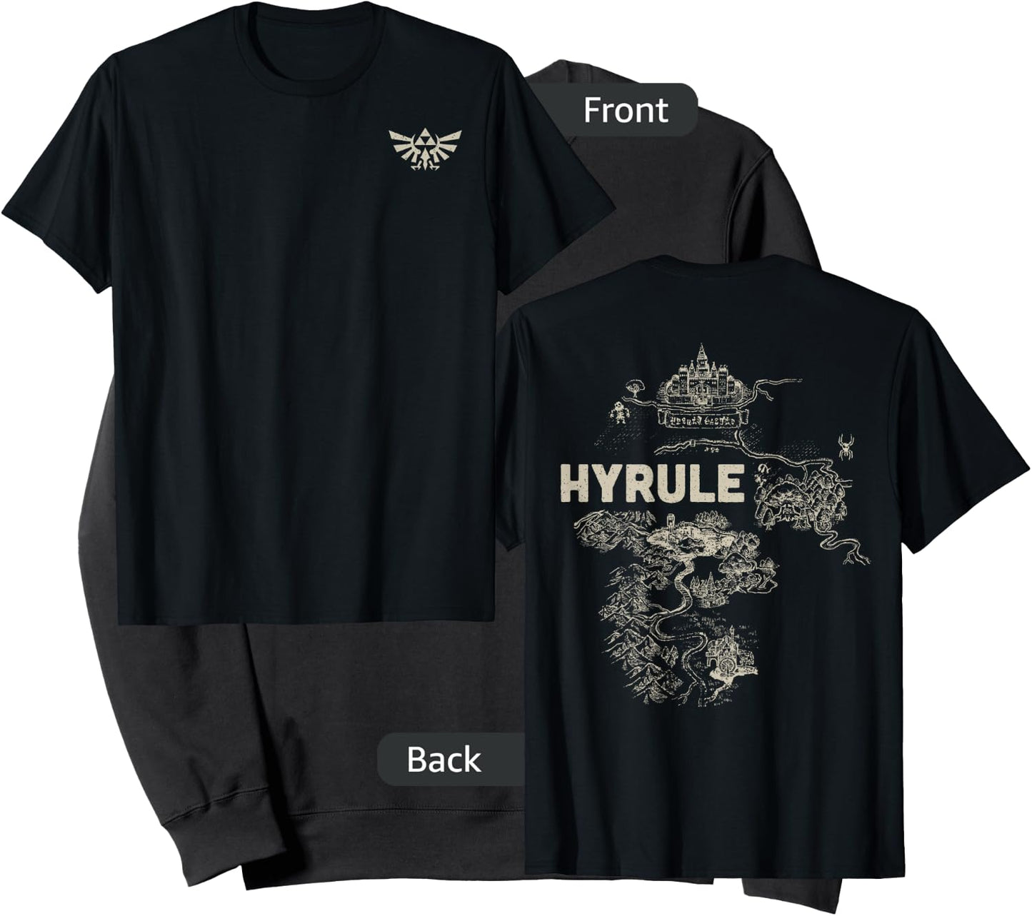 The Legend Of Zelda Hyrule Crest And Map Sweatshirt - Sweatshirt | Black
