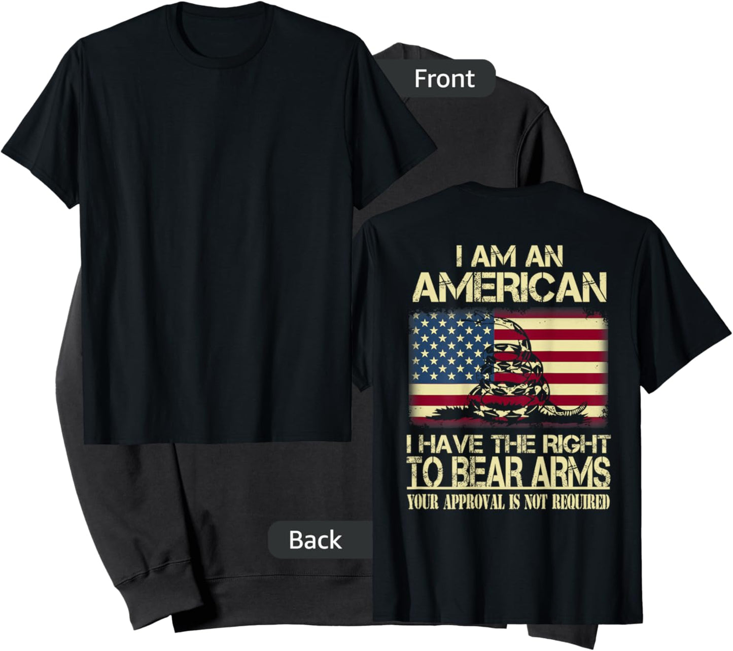 I Am An American I Have The Right To Bear Arms (on back) Sweatshirt - Sweatshirt | Black
