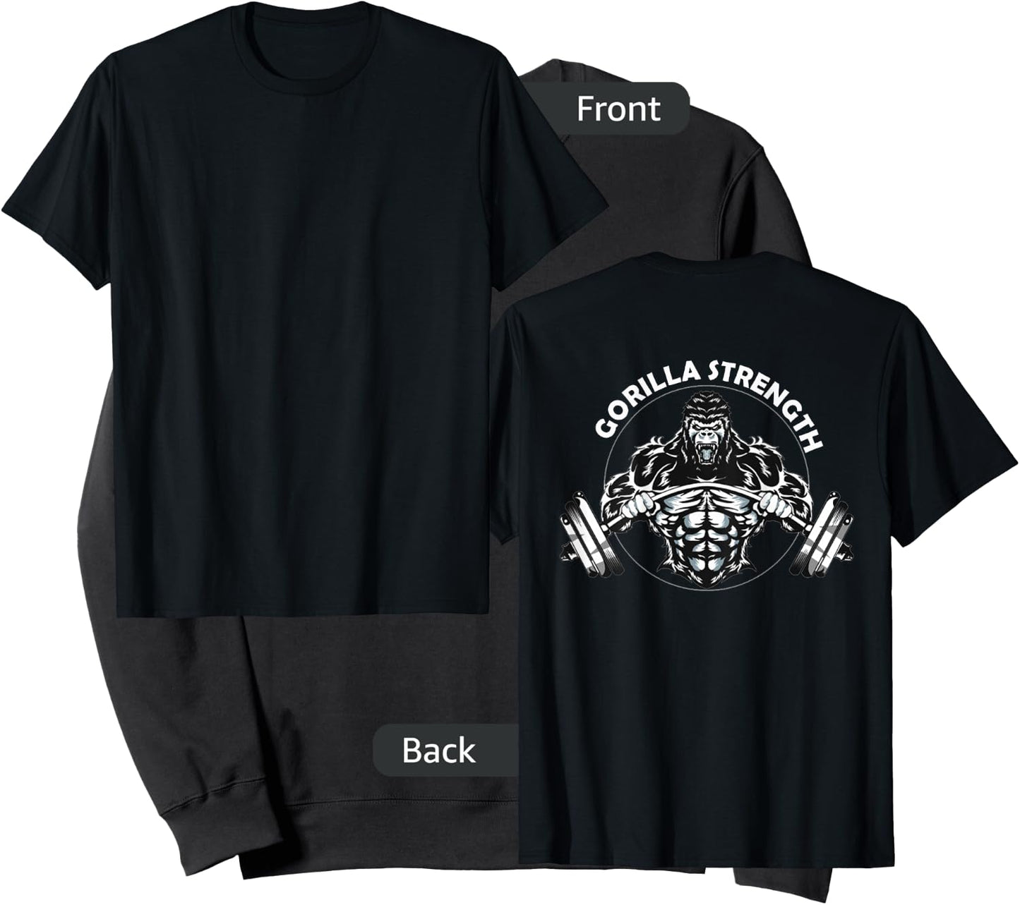 Gym Beast Gorilla Strength Apparel - Men's Classic Gym - Black - Small - Short Sleeve - - Classic Fit - Imported Sweatshirt - Sweatshirt | Black