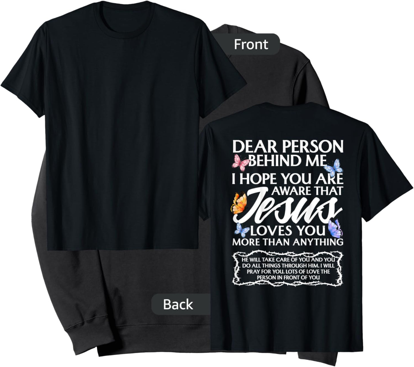 Dear Person Behind me Christian and Jesus Faith (Backprint) Sweatshirt - Sweatshirt | Black