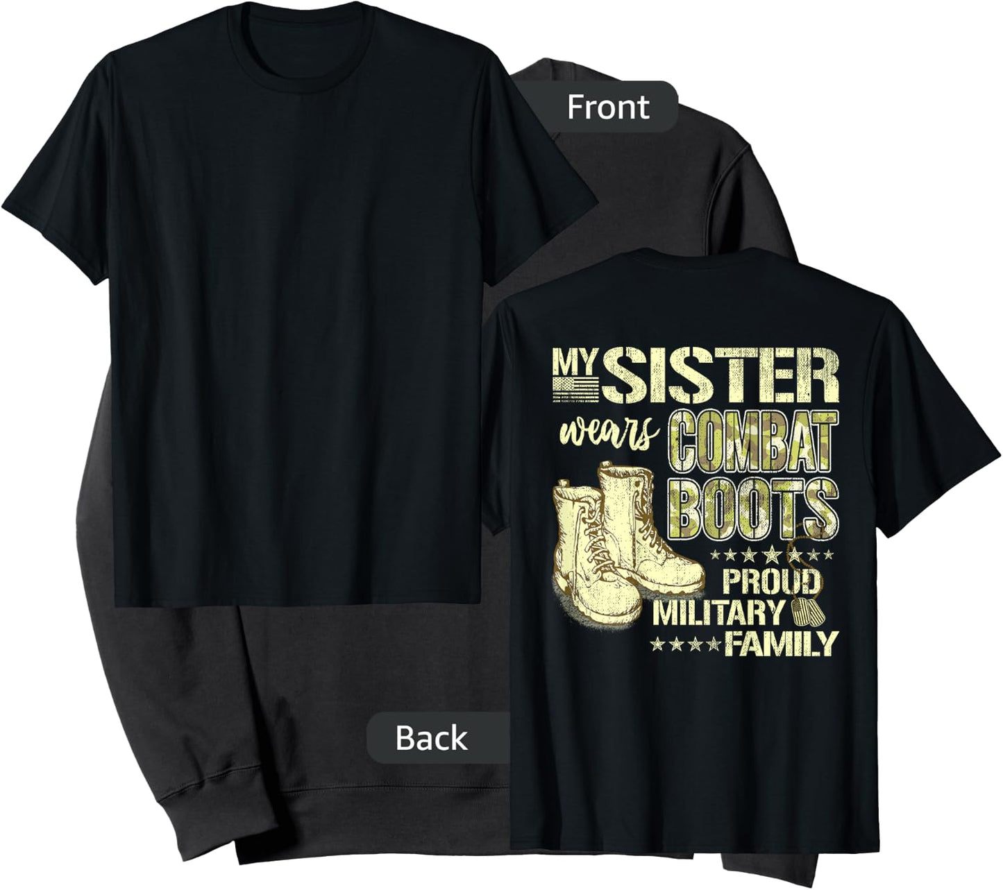 My Sister Wears Combat Boots - Proud Military Family Gift Sweatshirt - Sweatshirt | Black