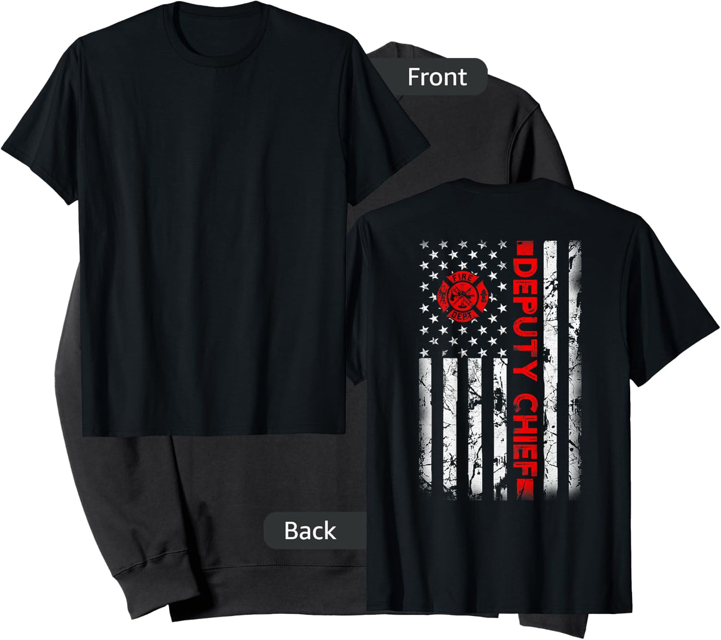Firefighter USA flag gifts Patriotic Deputy Fire Chief Sweatshirt - Sweatshirt | Black