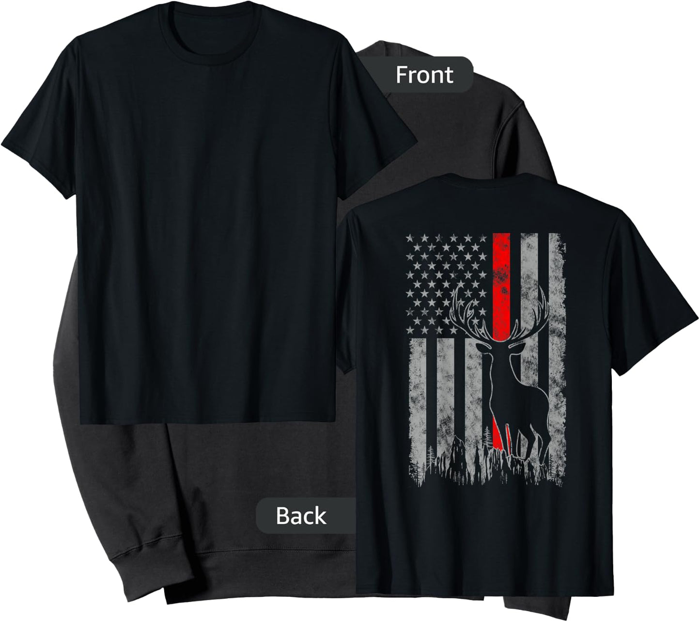 Thin red line whitetail deer hunting flag Sweatshirt - Sweatshirt | Black