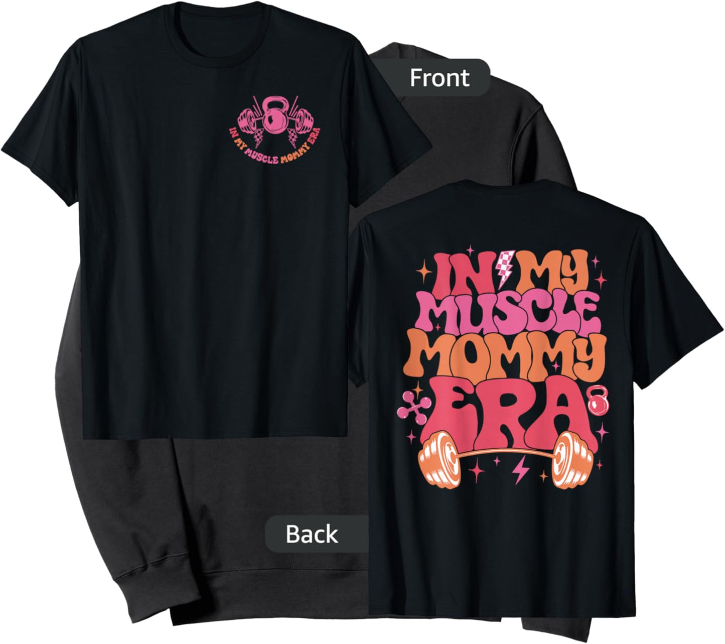 in My Muscle Mommy Era Groovy 2 Sided Sweatshirt - Sweatshirt | Black